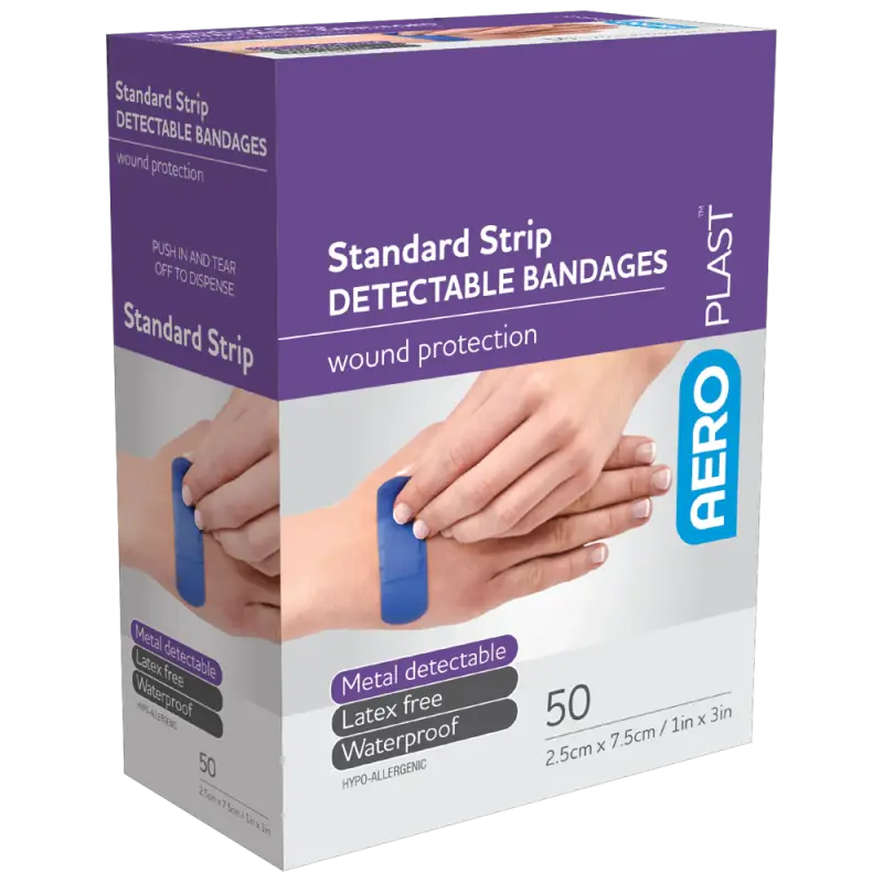 Blue Visual & Metal Detectable Dressing Strips [50] [23x72mm]